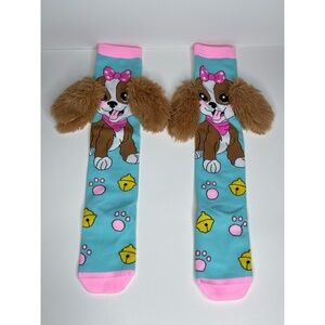 Kids' Pink and Blue Dog Socks